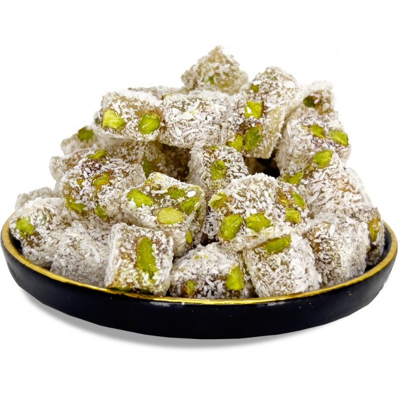 Fıstıklı Hindistan Cevizli Çifte Kavrulmuş Lokum 500 gr Fıstıklı Hindistan Cevizli Çifte Kavrulmuş Lokum 500 gr
